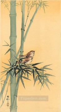 花 鳥 Painting - 竹に雀 大原古邨の鳥